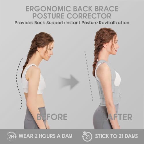 Posture Corrector for Women/Men Adjustable Full Back Brace Support