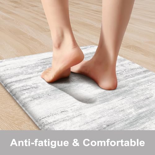 KIMODE Anti Fatigue Kitchen Mats for Floor, Abstract Farmhouse Kitchen Rugs