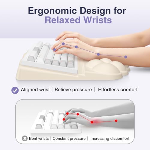 Sushret Cloud Wrist Rest with Keyboard Stand, Keyboard Riser with Wrist Pad