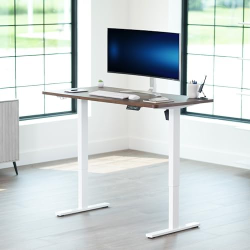 VIVO Rustic Vintage Brown 55 x 28 in Standing Desk, DESK-KIT-1W55N