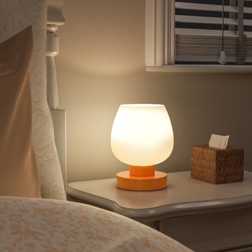 Seealle Small Touch Table Lamp for Nightstand, 3 Way Dimmable Bedside Lamp