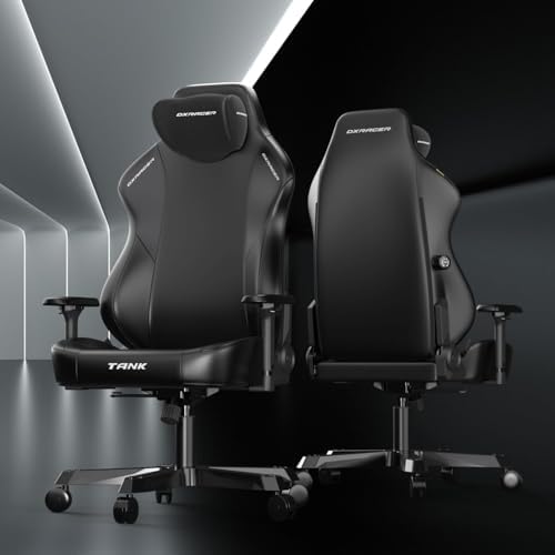 DXRacer Tank XXL Ergonomic Gaming Chair with Head Pillow & Lumbar, Black