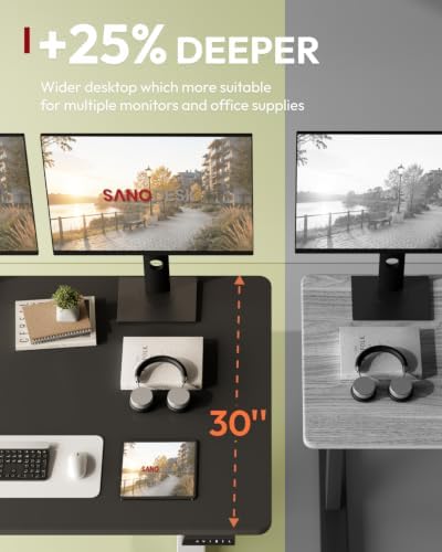 SANODESK 1'' Thick One-Piece 48 x 30'' Height Adjustable Standing Desk