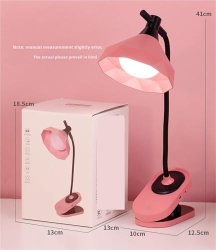 Eye Protection Rechargeable Clamp Desk Lamp 3-Level Dimmable LED Touch Control Desk Lamp(White)