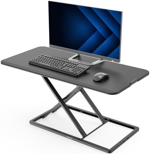 VIVO Black 36 in Single Top Standing Desk Converter, DESK-V036U
