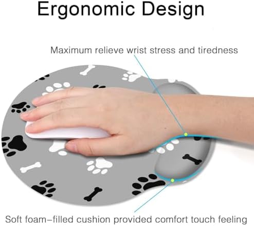 Britimes Ergonomic Mouse Pad with Wrist Support, Paw Print