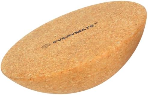 EVERYMATE Cork Balance Board Kit, Foot & Ankle Strengthener with Massage Roller/Ball,Balance Board Half & Half-Moon Ball, for Enhance Mobility & Prevent Falls Improve Foot Function for Home/Office/Gym