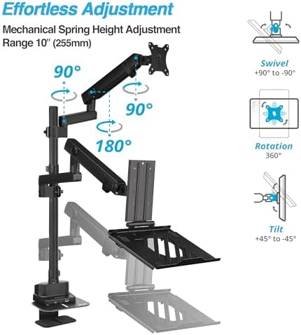 AVLT Laptop & Monitor Arm Pole Top Mount for 17-40" Screens - Black
