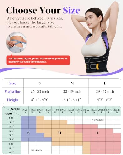 Kepwaa Posture Corrector for Women and Men, 5 Full Back Support Brace Rods, Adjustable Shoulder Straightener, Relief for Upper and Lower Back, Neck, Lumbar, Scoliosis, Hump, Black Yellow, Medium
