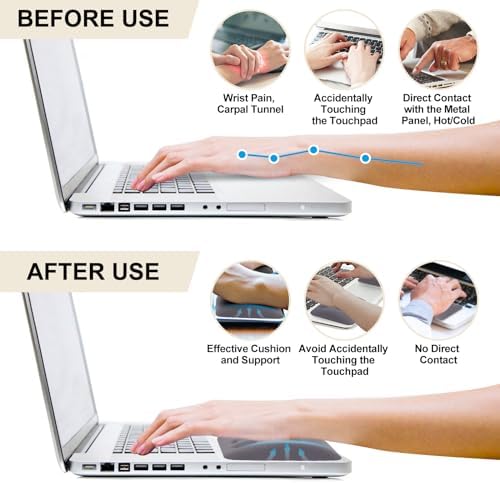 Ergonomic Wrist Rest for Laptop, Upgraded Laptop Wrist Support Pad for Computer Keyboard, Relieve Wrist Pain and Carpal Tunnel(Gray)