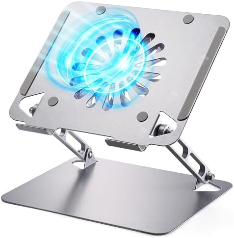 SOUNDANCE Adjustable Laptop Cooling Pad, 4 USB 3.0 Hubs, 10-16", Silver