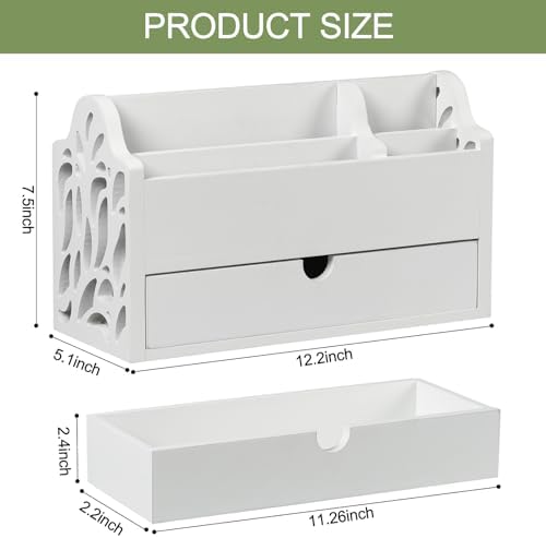 Desk Organizer with Drawer Wood File Office Mail Organizer Countertop