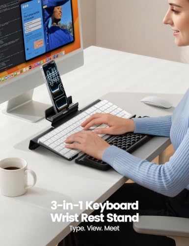 Vaydeer 3-in-1 Keyboard Wrist Rest with Keyboard Stand and Phone Stand