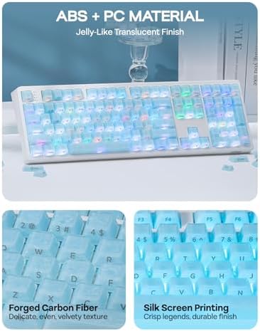 EPOMAKER Frost Jelly Keycaps Set, 126 Keys Forged Carbon Fiber Keycaps