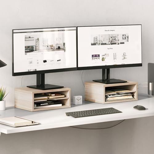 Ballucci 2-Tier Wooden Desk Organizer, Office Desk Organization, Mail Sorter, Paper Tray, File Folder Holder, Desktop Paper Organizer, Desk Organizers and Accessories, Natural Wood