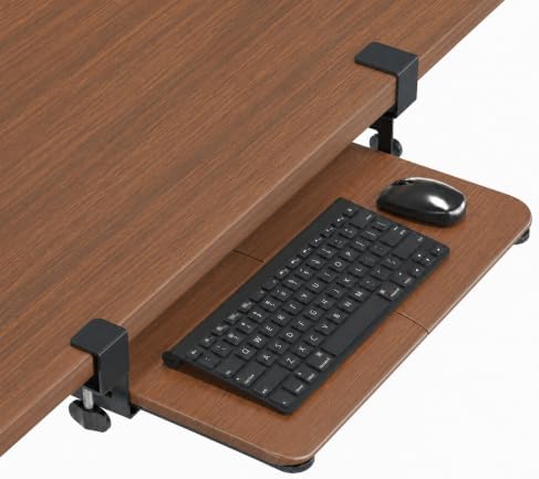 BONTEC Under Desk Keyboard Tray, Pull-Out Keyboard & Mouse Platform