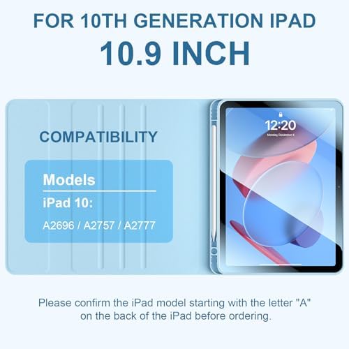 for iPad 10th Generation Case with Keyboard for Apple 2022 10.9"