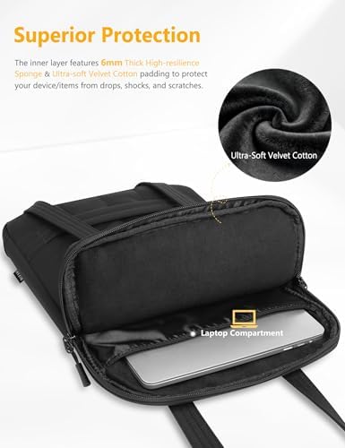 HYZUO 15-16 Inch Puffy Laptop Case Sleeve Padded Handbag, Black