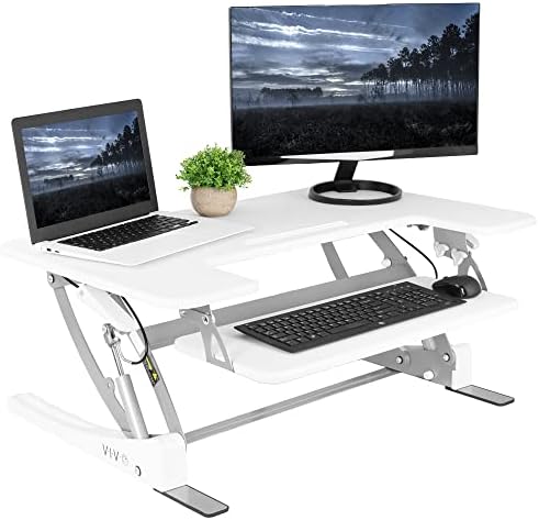 VIVO White 36 in Standing Desk Converter, DESK-V000VW