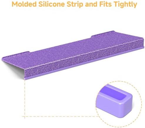 Ergonomic Computer Keyboard Stand - 17 Inch Glitter Purple Acrylic Keyboard Riser for Desk Tilted Keyboard Holder Tray with Non-Slip Strip for Home Office Easy Typing & Working