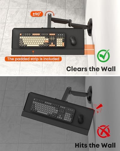 Extra Long Keyboard Wall Mount, 26 Inch Wall Mount Keyboard and Mouse Tray