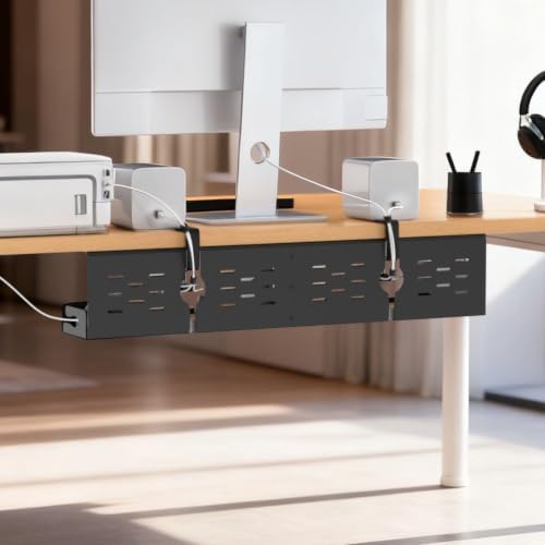 Univivi Under Desk Cable Management Tray, Cable Management, 32 inch, Black
