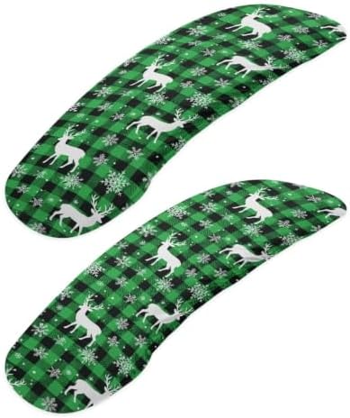 Office Chair Arm Rest Covers 2PCS/Set Deer Snowflake Print Anti-Dust Soft Computer Chair Arm Rest Covers with Elastic Edge, Easy to Install & Clean, Home Decor