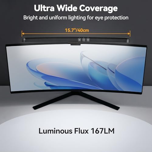 ELUTENG Curved Monitor Light Bar, Black, 27-34 Inch