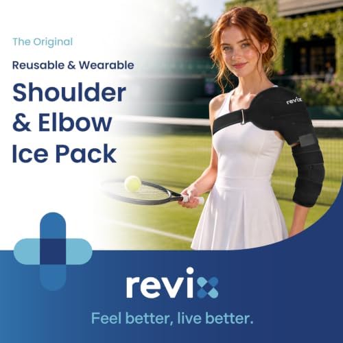 REVIX Shoulder Elbow Ice Pack Wrap, Arm Ice Pack Sleeve for Pitchers, L