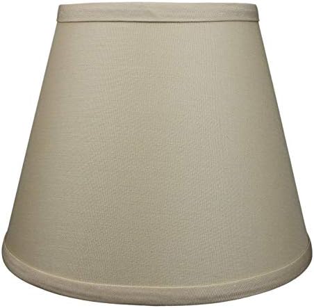 FenchelShades.com Lampshade 6" Top x 10" Bottom x 8" Slant Height With Spider Attachment 0.4 Inch Diameter for Lamps With a Harp (Khaki)