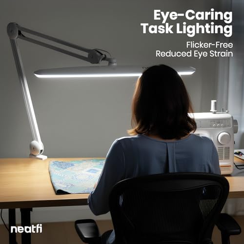Neatfi LED Desk Lamp, 2200 Lumens, 24W, 23" Wide, Non-CCT (White)