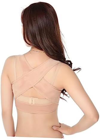 Outanaya Posture Corrector Bra for Women Back Support Brace with Adjustable Buckles Breathable Posture Corrector for Hunchback Relief Shoulder and Waist Pain Daily Wear Skin-Color Xxl