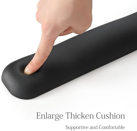 UnivoColors Design-Wave Keyboard Wrist Rest, Artificial Sheepskin+Memory Foam+Ergonomic+Anti-Slip Gel, Resilience Support During Work and Gaming,Keyboard Accessory,Tangerine