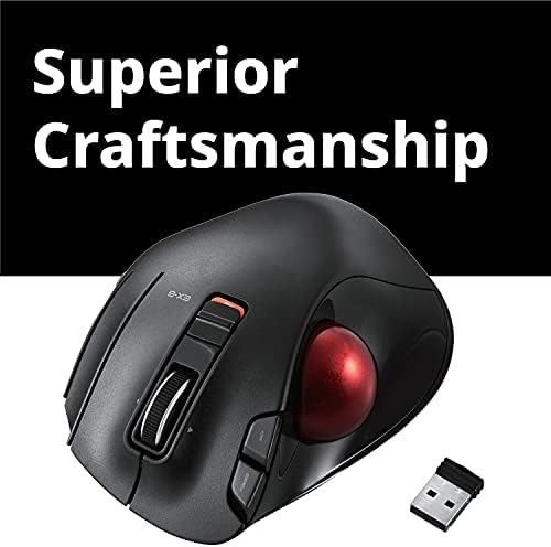 ELECOM EX-G Trackball Mouse, 2.4GHz USB Wireless, Ergonomic Design