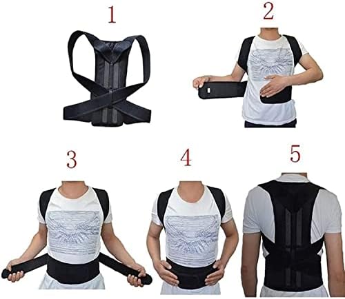 Posture Corrector Full Back Support Brace for Women Men Upper and Lower Back Pain Relief Thoracic Kyphosis Rounded Shoulders Compression Vest Back Posture (Color : Black, Size : X-Large)