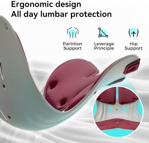 BKT Ergonomic Seat Cushion - Lumbar Support Pillow for Office Chair & Floor