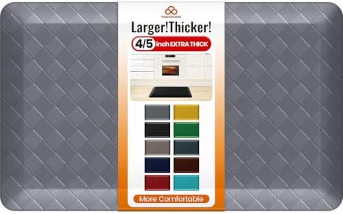 4/5 Inch Extra Thick Kitchen Mats for Floor,Non Slip Anti Fatigue Kitchen Rugs,Waterproof Stain Resistant Sink Mat,Cushioned Standing and Comfort Mats for Office (17"x28" Grey)