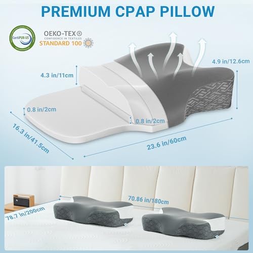 Elviros Cervical CPAP Pillow for Users to Reduce Air Leaks &Mask Pressure