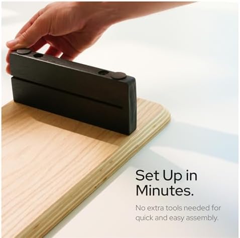 KIVY Dual Monitor Riser With Integrated Metal Shelf - Wooden Desk Shelf