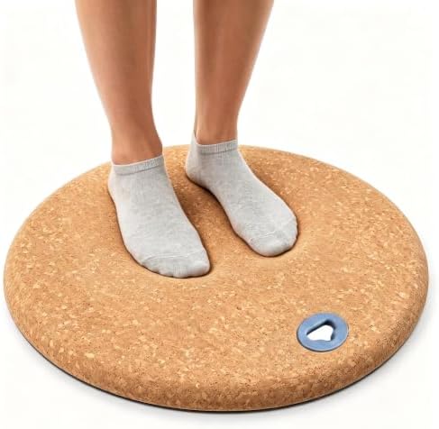 19'' Standing Desk Mat,Round Design Cushioned Cork Anti Fatigue Floor Mat