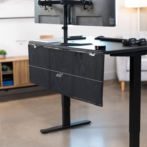 VIVO Black Under Desk 48 in Cable Management Sleeve, DESK-SKIRT-48