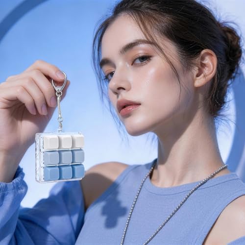 Keyboard Fidget Toy, Creamy Fidget Clicker Keyboard Fidget Keychain, Button Fidget Gifts for Adults, Boost Focus & Ease Anxiety Anywhere — Perfect Stress-Relief Gift (3×3 Grid Layout P)