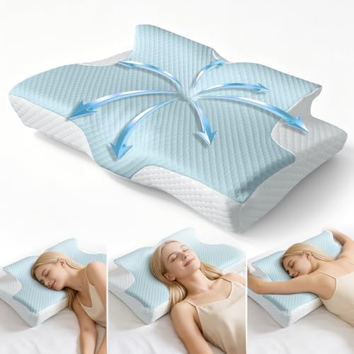 Pain Relief Cervical Pillow for Neck Support, Adjustable Ergonomic Pillow
