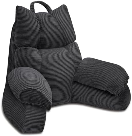 RRPAHWTV Reading Pillow for Bed with Arms, Back Support, Memory Foam
