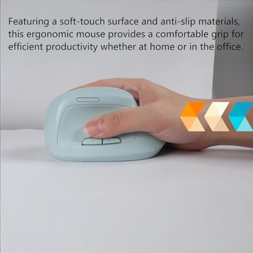 Wireless Ergonomic Vertical Mouse - Silent Clicks, Comfortable Grip & Carpal Tunnel Relief - Ideal for Office Work, Home Use & Multi-Device Compatibility (Green)