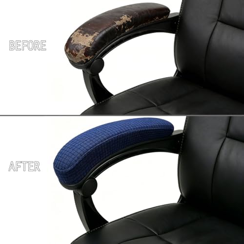 Melaluxe Office Chair Armrest Covers, Stretchable Removable Washable Chair Arm Covers, Elastic Desk Computer Gaming Chair Arm Rest Protector Slipcovers (Navy)