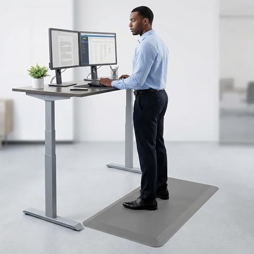 Anti Fatigue Floor Mat - 3/4 Inch Thick Kitchen Rug for Floor, Standing Desk Mat - Comfort at Home, Office, Garage - Non Slip Bottom, Durable and Stain Resistant (Grey, 20" x 39")
