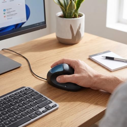 Sanpyl Vertical Mouse, Ergonomic USB Wired Mouse for PC Laptop Computer Working Gaming, with 5 Buttons Optical Tracking