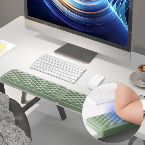 MOSISO Arm Rest for Desk, L-Shaped Desk Elbow Pad for Desk, Antique Green