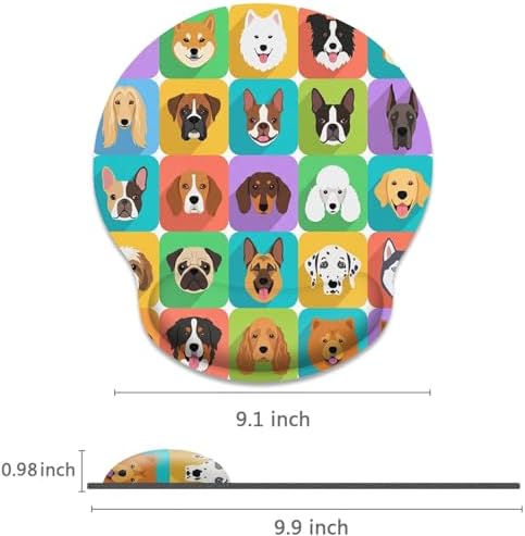 Britimes Ergonomic Mouse Pad with Wrist Support, Cute Dog